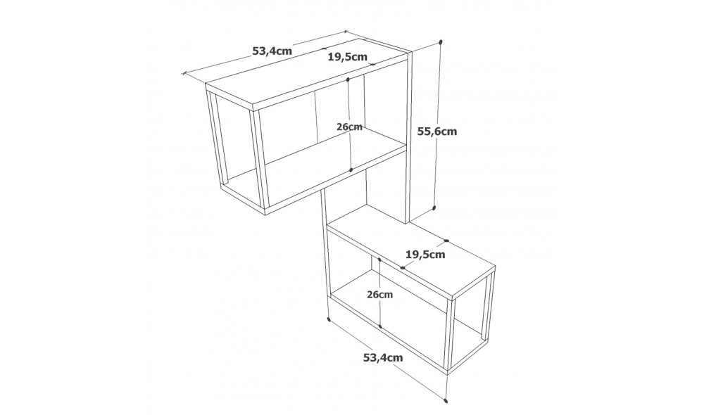 Raft de perete VG16-A 53 x 85 x 19 cm