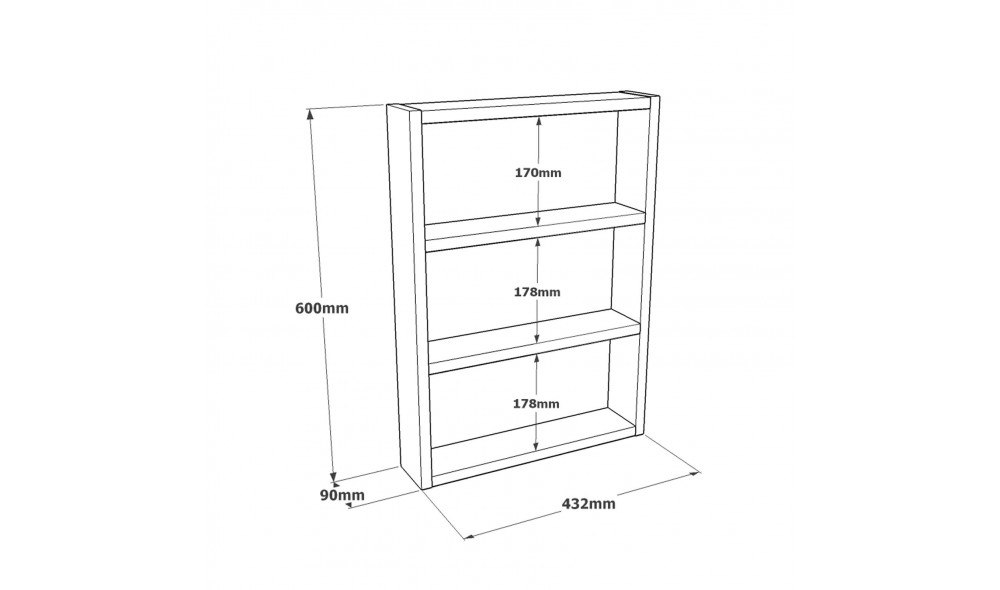 Raft de perete PR1-RG 43 x 60 x 9 cm