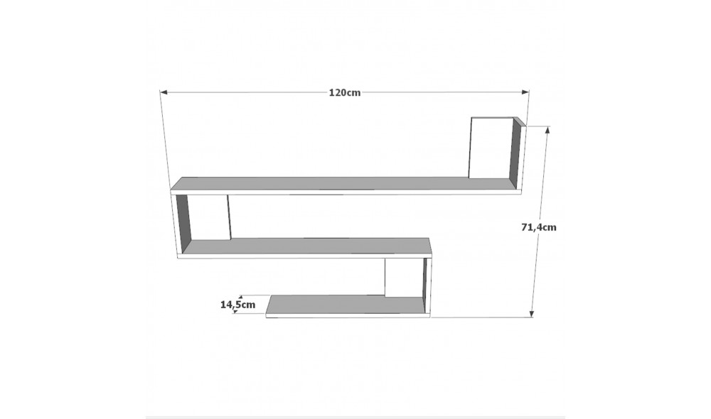 Raft de perete WL10-A 120 x 71 x 14 cm
