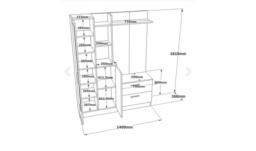 Sala Stand DD5-AA 140 x 181 x 36 cm