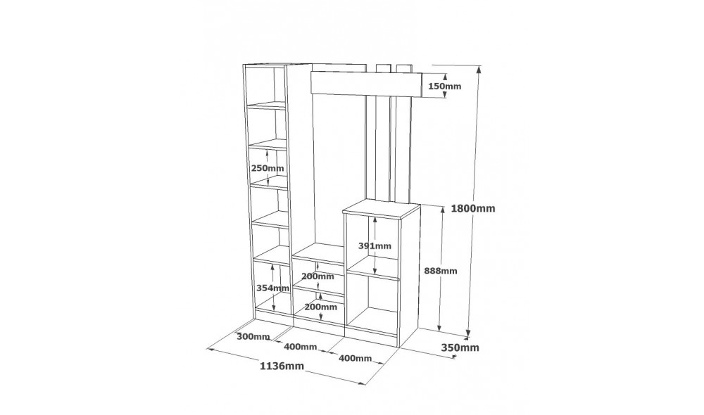 Sala Stand DD7-AA 113 x 179 x 37 cm