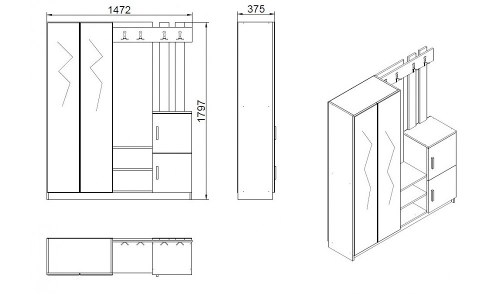 Sala Stand DD8-AA 147 x 179 x 37 cm