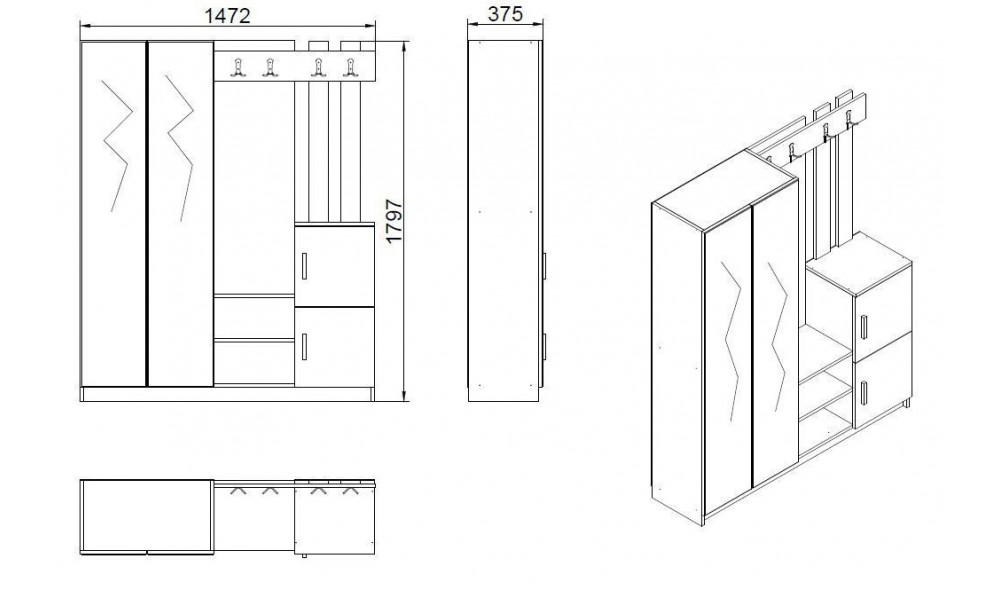 Sala Stand DD8-W 147 x 179 x 35 cm