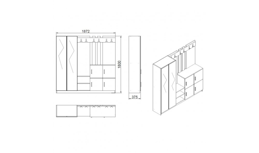 Sala Stand DD9-AA 187 x 180 x 37 cm