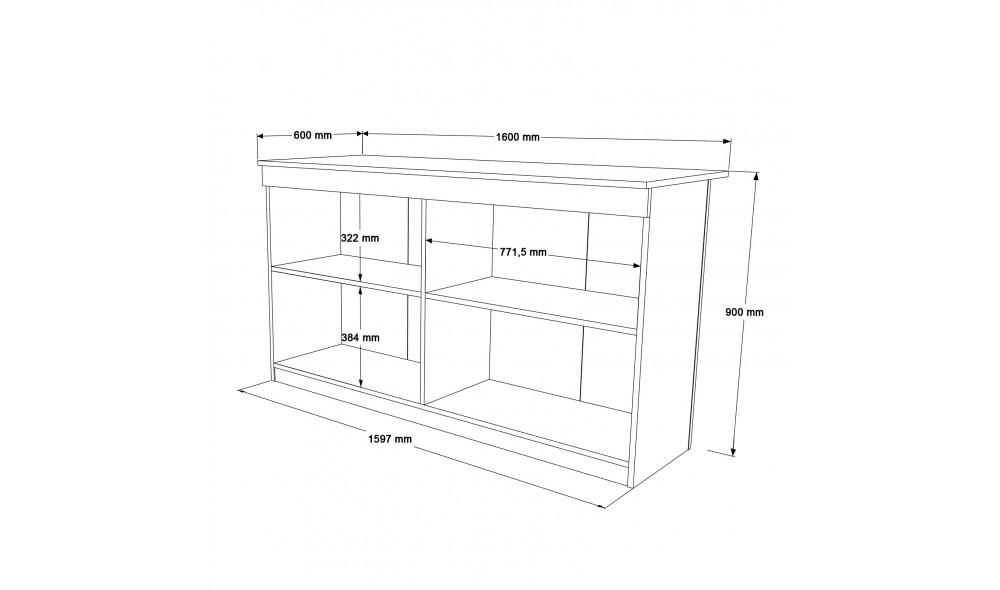 Masa de bucatarie, OR1-W, Alb, 160 x 90 x 60 cm