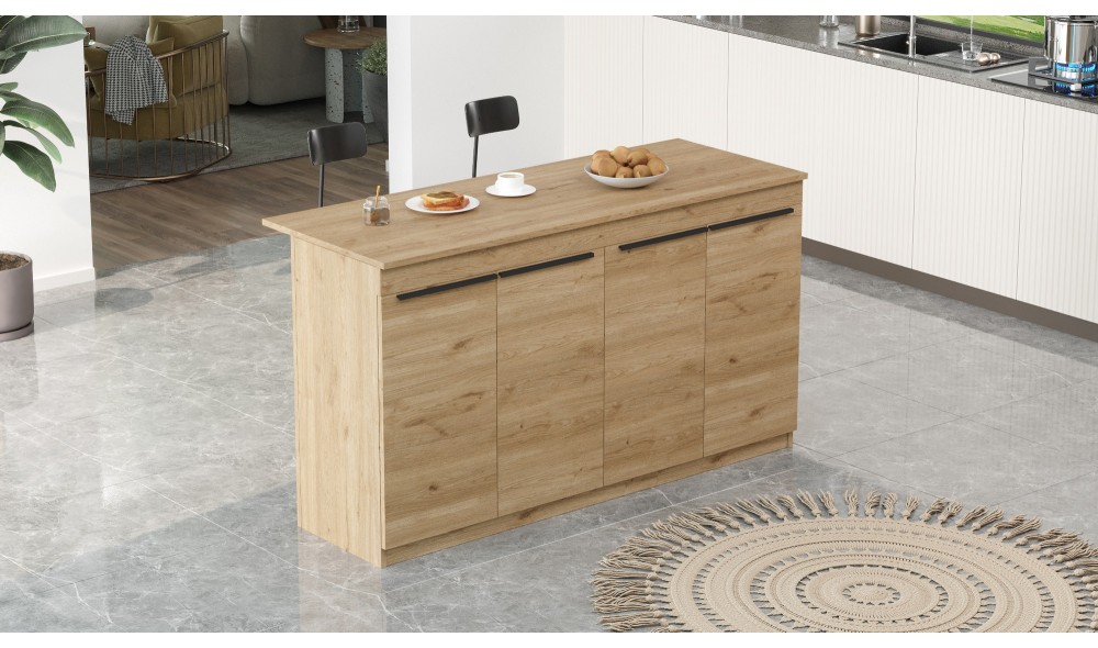 Masa de bucatarie, OR1-S, Stejar, 160 x 90 x 60 cm