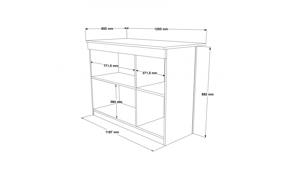 Masa de bucatarie, OR2-S, Stejar, 120 x 88 x 60 cm