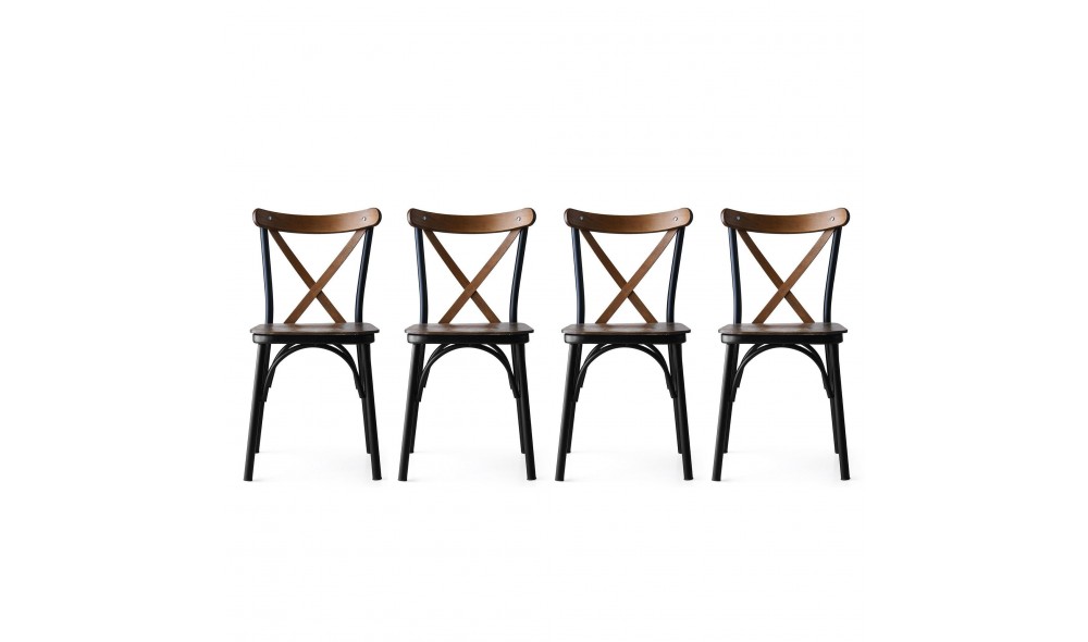 Set scaune (4 bucati) Ahsap Ekol - 261 V4 42 x 84 x 41 cm