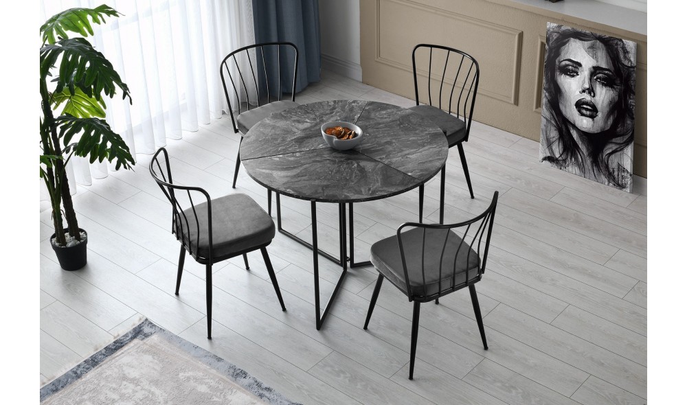 Set scaune (4 bucati) Yildiz - 942 V4 43 x 82 x 42 cm