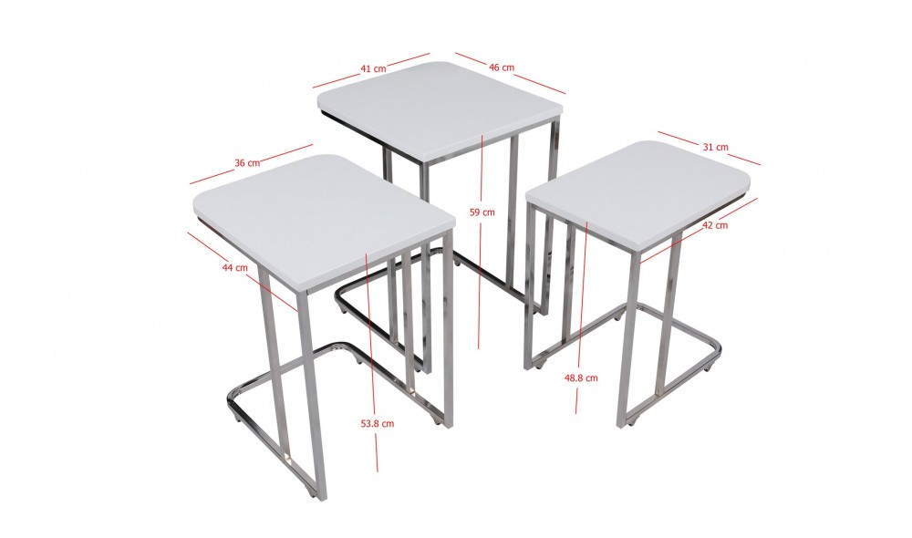 Masa de cuibarit (3 bucati) Ce Metal Zigon - 9406