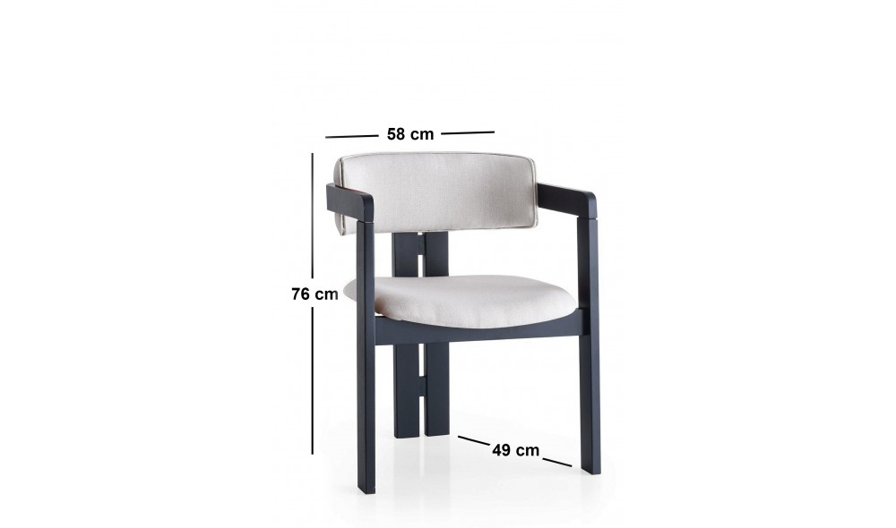Scaun, CO-045, CremaNegru, 58 x 76 x 49 cm