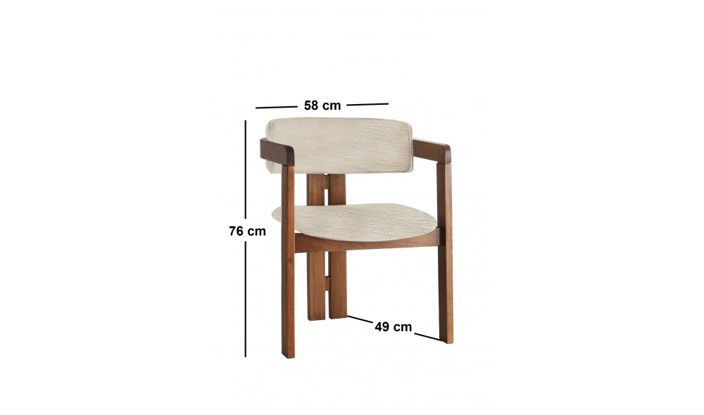 Scaun, CO-015, Gri deschisNuc, 58 x 76 x 49 cm