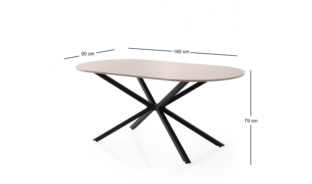 Masa de sufragerie, Aura - 3011, Mocha usoara, 180 x 79 x 90 cm