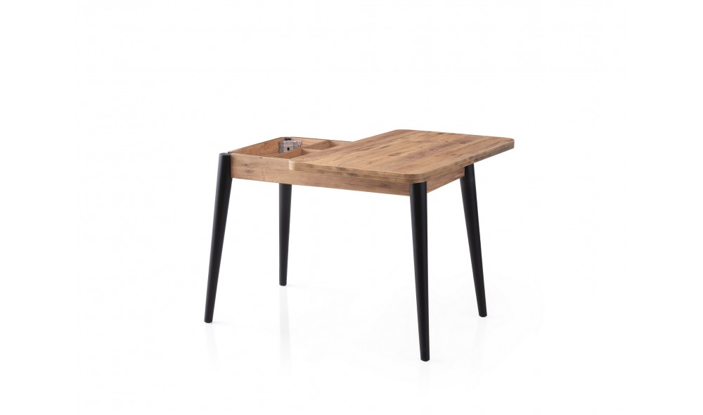 Masa de sufragerie extensibila, Dolunay - 1284, Pinul Atlantic, 100 x 75 x 60 cm