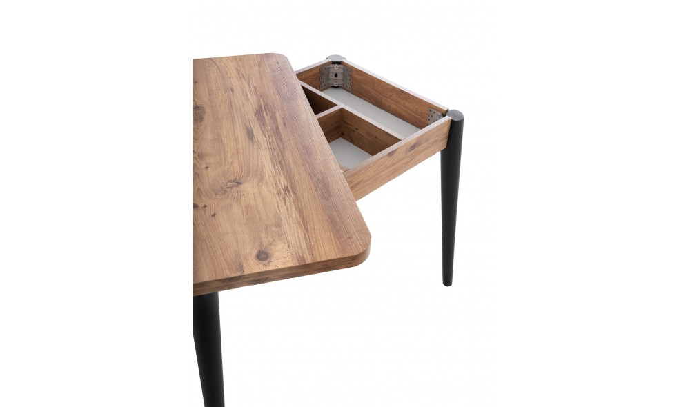 Masa de sufragerie extensibila, Dolunay - 1284, Pinul Atlantic, 100 x 75 x 60 cm