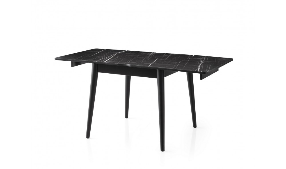 Masa de sufragerie extensibila, Totem - 3041, Marmura neagra, 80 x 75 x 80 cm