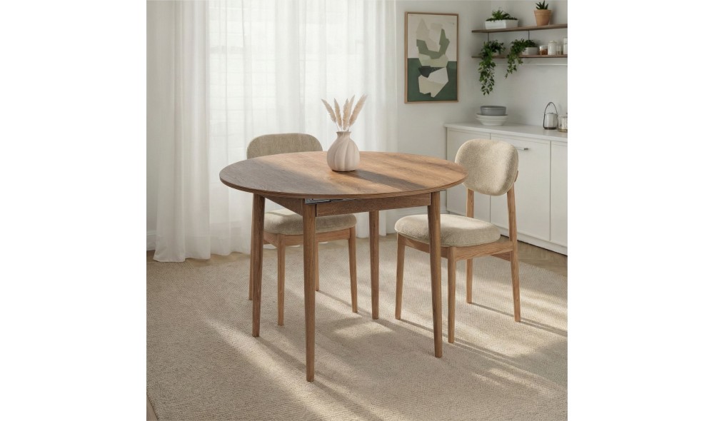 Masa de sufragerie extensibila, Viona - Kafkas Oak, 100 x 75 x 100 cm