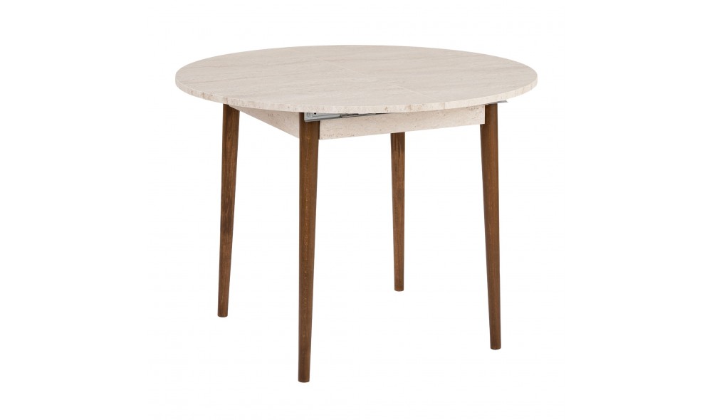 Masa de sufragerie extensibila, Viona - Travertine, Walnut, 100 x 75 x 100 cm