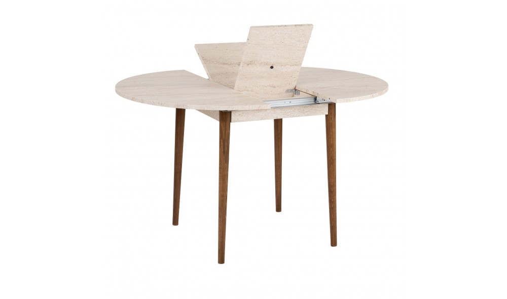 Masa de sufragerie extensibila, Viona - Travertine, Walnut, 100 x 75 x 100 cm
