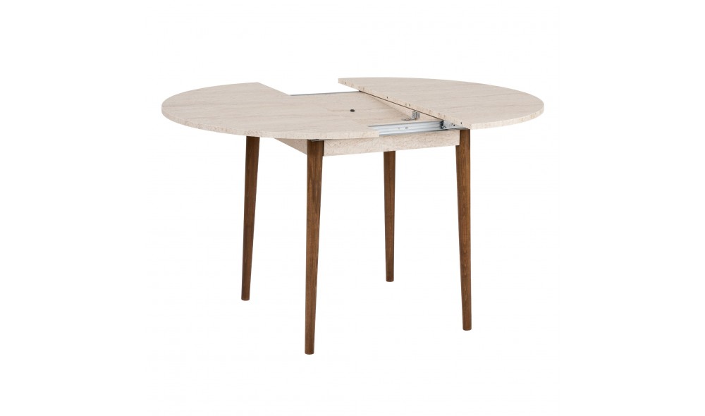 Masa de sufragerie extensibila, Viona - Travertine, Walnut, 100 x 75 x 100 cm