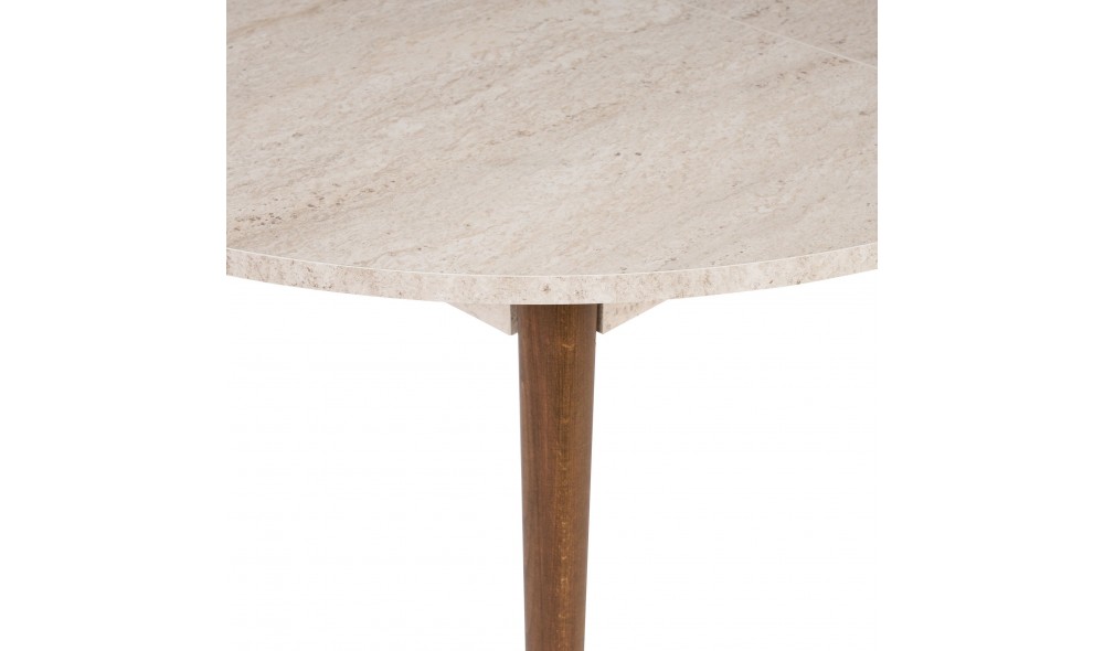 Masa de sufragerie extensibila, Viona - Travertine, Walnut, 100 x 75 x 100 cm