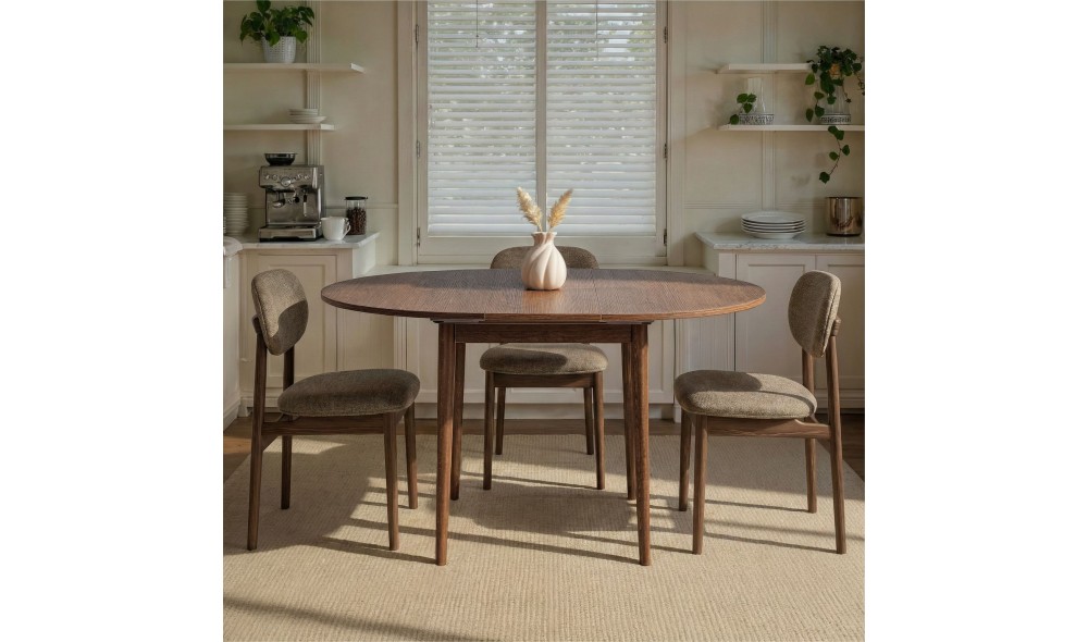 Masa de sufragerie extensibila, Viona - Barok Walnut, 100 x 75 x 100 cm