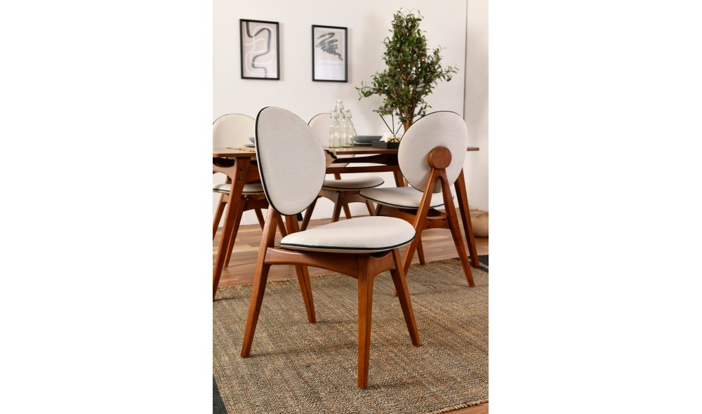 Set scaune (2 bucati), Touch v2, NucCrema, 54 x 93 x 55 cm