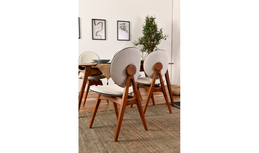 Set scaune (2 bucati), Touch v2, NucCrema, 54 x 93 x 55 cm