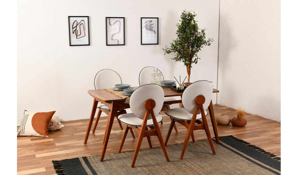 Set scaune (2 bucati), Touch v2, NucCrema, 54 x 93 x 55 cm