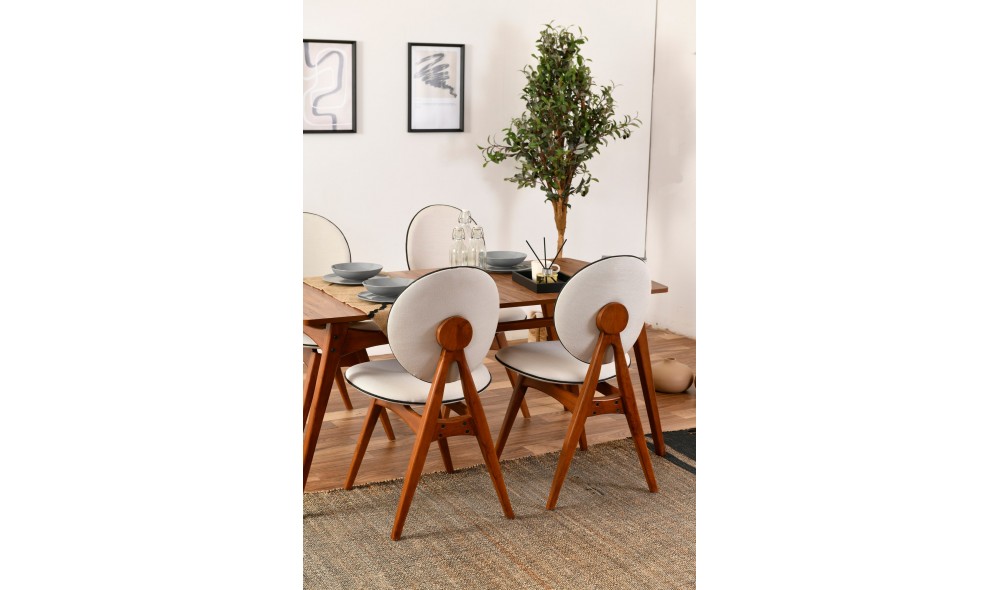 Set scaune (2 bucati), Touch v2, NucCrema, 54 x 93 x 55 cm