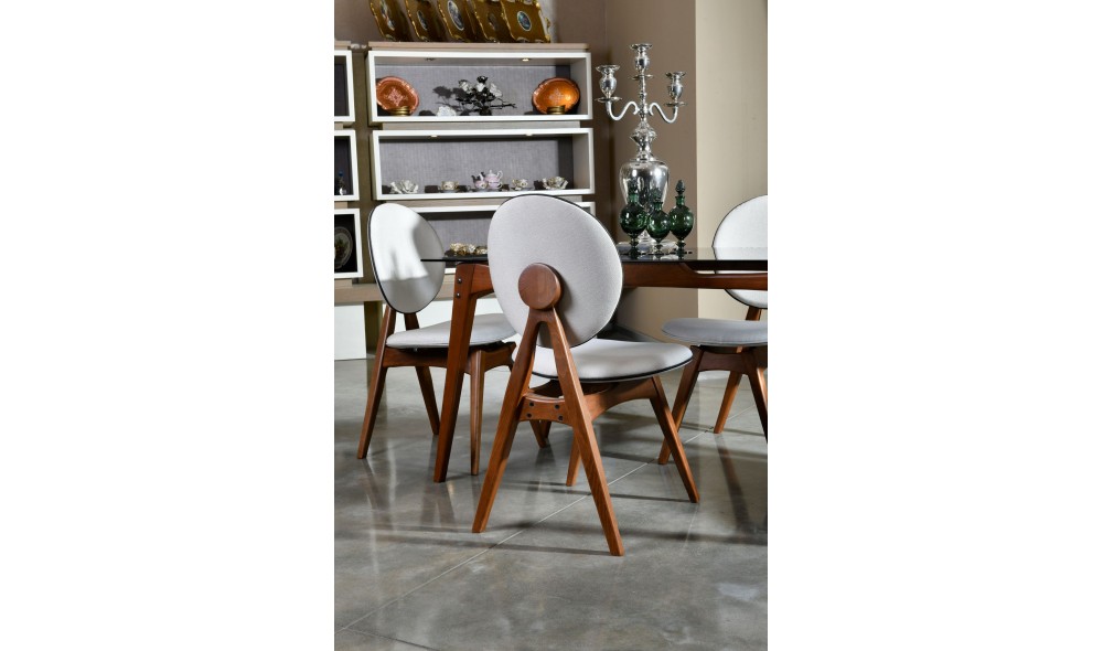 Set scaune (2 bucati), Touch v2, NucCrema, 54 x 93 x 55 cm