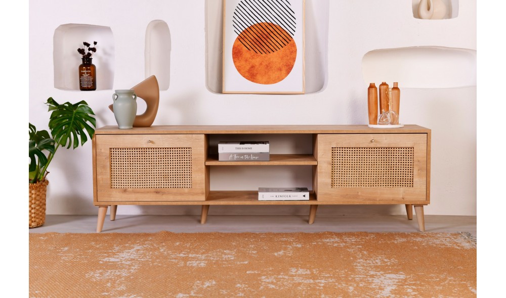 Suport TV, Hazeran 180, Stejar, 180 x 15 x 41 cm