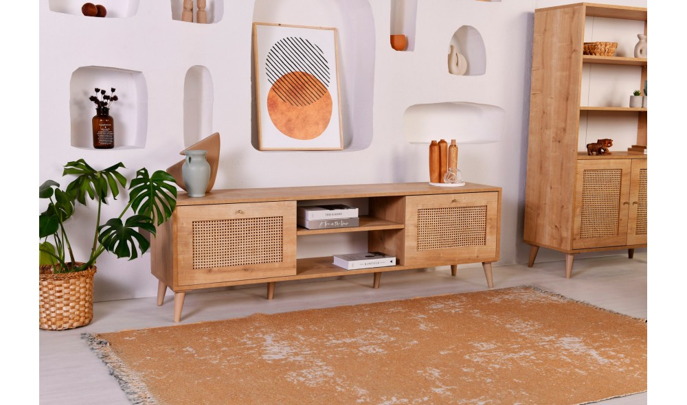 Suport TV, Hazeran 180, Stejar, 180 x 15 x 41 cm