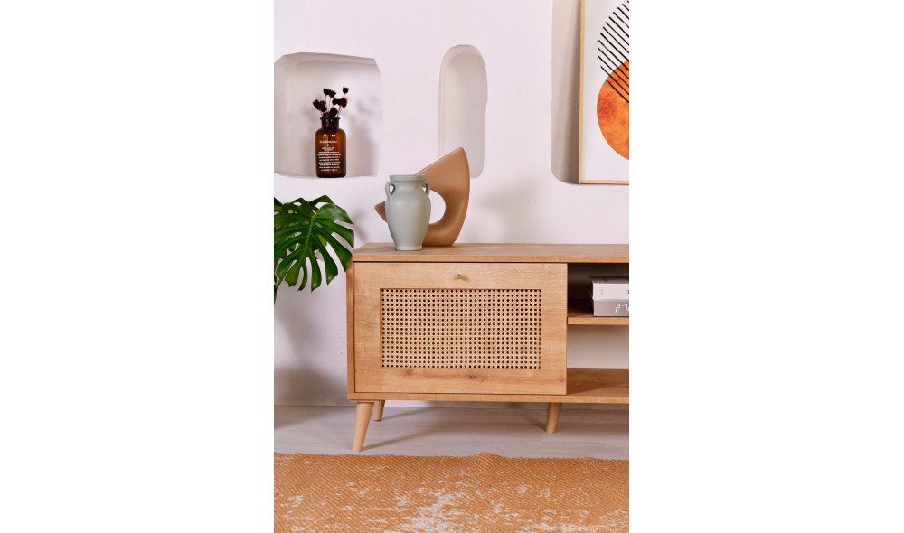 Suport TV, Hazeran 180, Stejar, 180 x 15 x 41 cm