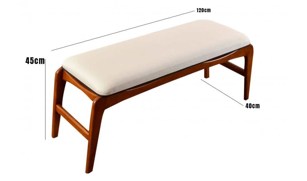 Bancheta, Touch Bench, NucCrema, 120 x 45 x 40 cm