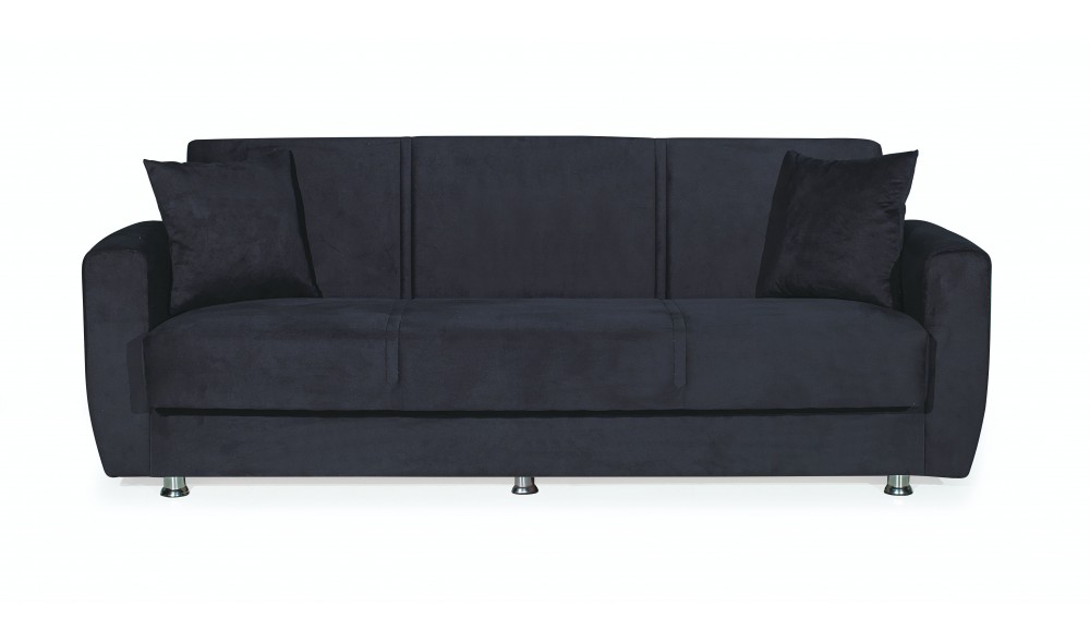 Canapea extensibila cu lada depozitare Dolce, 215 x 80 x 80 cm, Negru