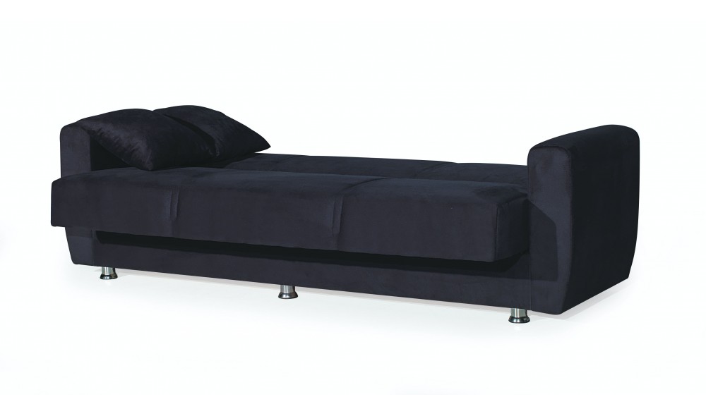 Canapea extensibila cu lada depozitare Dolce, 215 x 80 x 80 cm, Negru