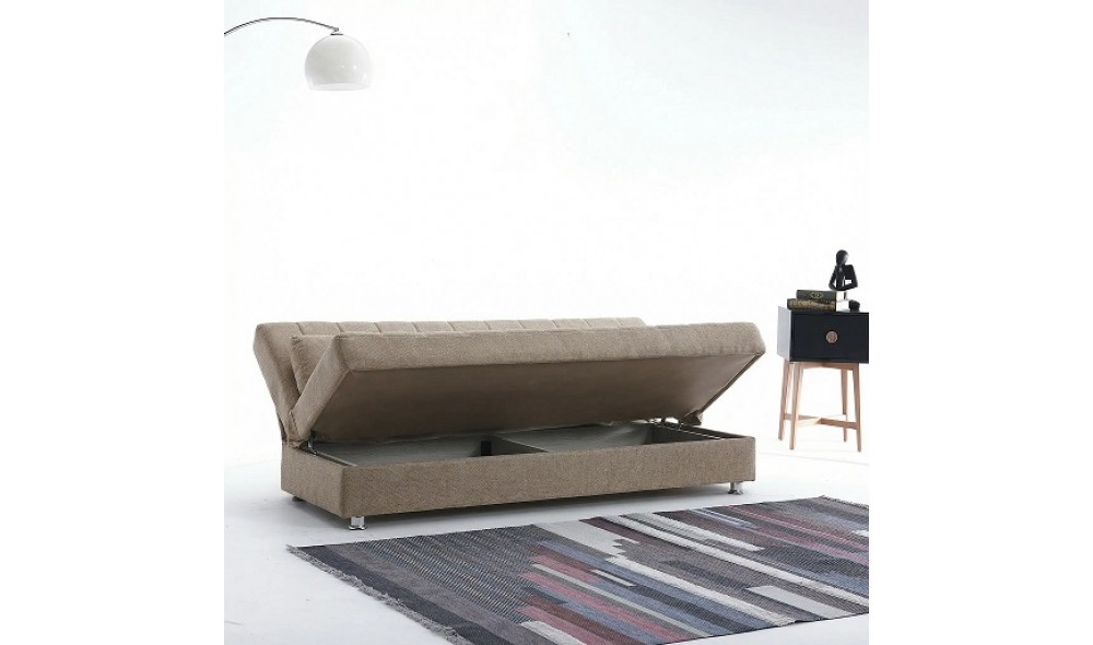Canapea extensibila cu lada depozitare, Economix, 190x82x80, Bej