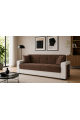 Canapea extensibila, Marmaris, cu lada de depozitare, 215 x 80 x 80 cm, Maro/Alb