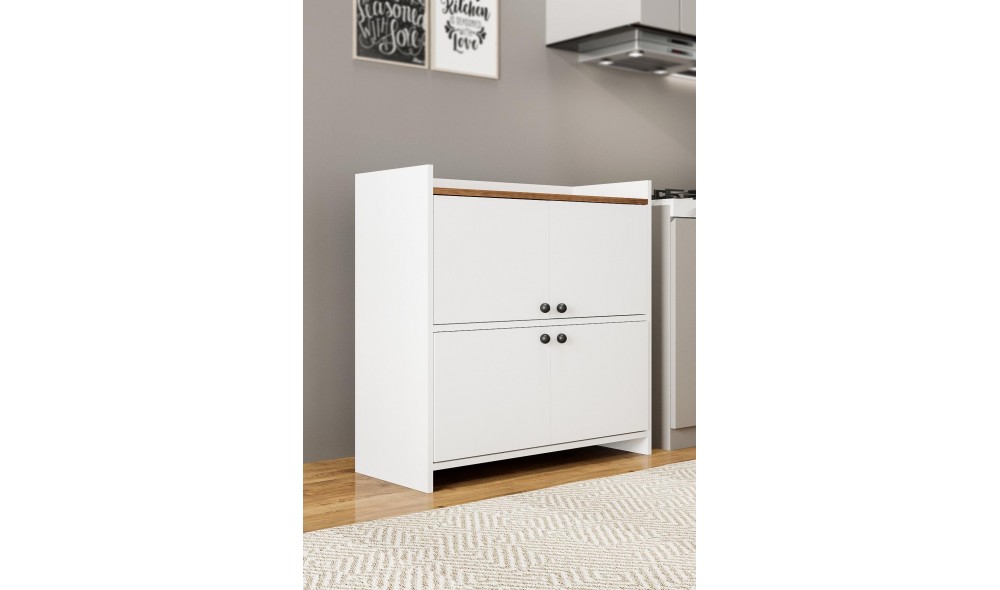 Pantofar Forum, cu 4 rafturi, capacitate 12 perechi, 94 x 35 x 90 cm, Alb